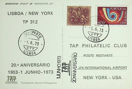 1973. Portugal. 20º Aniversário Do 1º Voo TAP Lisboa - Nova York - Covers & Documents