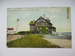 NEW LONDON CT , LIGHT HOUSE , OLD POSTCARD  0 - New Haven