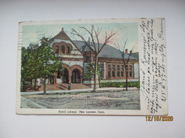 NEW LONDON CT , PUBLIC LIBRARY , OLD POSTCARD  0 - New Haven