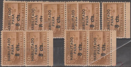 CUBA - 1948 Surcharged 8c Plane X10. Scott C40. MNH ** - Unused Stamps