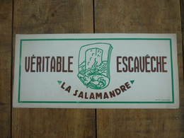 Carton Publicitaire Escavêche " La Salamandre " Beaumont - Beaumont
