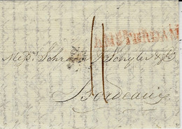 1816- Letter From Danzig  To Bordeaux ( France ) TRANSIT    " AMSTERDAM " Red  Rating 11 D - ...-1860 Prefilatelia