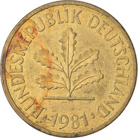 Monnaie, République Fédérale Allemande, 5 Pfennig, 1981, Hambourg, TB+, Brass - 5 Pfennig