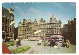 BRUXELLES : Grand'Place /  BRUSSEL : Grote Markt (marché Aux Fleurs, Autocar). Oblitération Erezée 8-8-61. - Bruselas La Noche