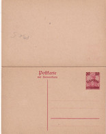 DANZIG      ENTIER POSTAL/GANZSACHE/POSTAL STATIONARY/ GANZSACHE CARTE AVEC REPONSE - Postwaardestukken