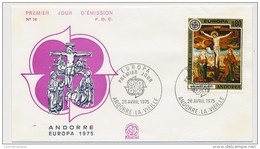 ANDORRE => 2 Enveloppes FDC => Europa 1975 - Andorre La Vieille - 26 Avril 1975 - FDC