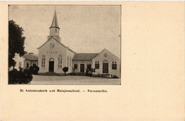 PC CPA PC CPA SURINAME PARAMARIBO, ST.ANTONIUSKERK, SCHOOL, POSTCARD (b4751) - Surinam