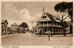 PC CPA PC CPA SURINAME PARAMARIBO HOEK KEIZER- EN DOMINÉSTRAAT POSTCARD (b4748) - Surinam