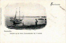 PC CPA PC CPA SURINAME PARAMARIBO, SRIVER SCENE WITH SAILSHIPS POSTCARD (b4745) - Surinam