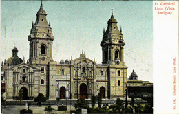 PC CPA PERU, LIMA, VISTA ANTIGUA, LA CATEDRAL, VINTAGE POSTCARD (b11055) - Pérou