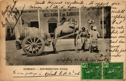 PC CPA DJIBOUTI / SOMALIA, DISTRIBUTION D'EAU, Vintage Postcard (b13945) - Djibouti