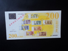 200 EURO SPECIMEN 1998   état SPL * - Privatentwürfe