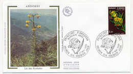 ANDORRE - Enveloppe FDC Soie => 1,30F Narcolic Groc (lis Des Pyrénées) - 17 Mai 1980 - Principat D'Andorra - FDC