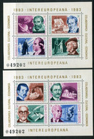 ROMANIA 1983 INTEREUROPA: Personalities Blocks  MNH / **.  Michel Blocks 193-194 - Neufs