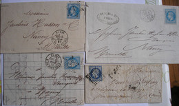 FRANCE - 4 Lettres De Paris - Bureau E Et 3 étoiles - 1, 17 Et 21 - 2 Photos - 1849-1876: Période Classique