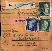 ! 1943 Gotenhafen ( Abs. Steuermannsschule ) Nach Neukieritzsch, Paketkarte, Deutsches Reich, 3. Reich - Cartas