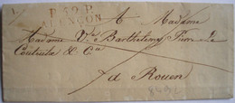 FRANCE - LAC Avec Marque En Rouge D'Alençon En Port Payé Du 26/05/1823 - 3 Photos - 1801-1848: Precursors XIX