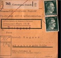 ! 1943 Gotenhafen Oxhöft Nach Kemberg, Paketkarte, Deutsches Reich, 3. Reich - Cartas