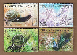 AC - TURKEY STAMP -  FRACTAL IMAGES OF NATURE MNH 15 OCTOBER 2020 SNAIL SHELL, SNOWFLAKE, PEACOCK FEATHERS, FERN - Oblitérés