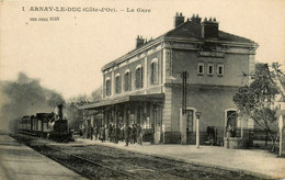 Arnay Le Duc * La Gare * Train Locomotive * Ligne Chemin De Fer De Côte D'or - Arnay Le Duc