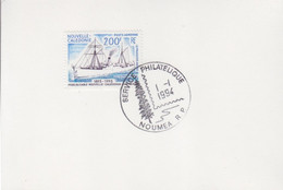 Nlle Calédonie, CP Max Obl. Nouméa Le 01-01-94 Sur PA 306 (l'Arago, Poseur De Cable) - Tarjetas – Máxima