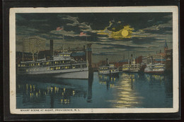 USA Providence Wharf Scene At Night__(1900) - Providence
