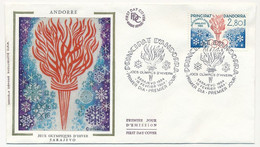 ANDORRE - Enveloppe FDC Soie =>  2,80 F Jeux Olympiques D'Hiver SARAJEVO - 18/2/1984 - Principat D'Andorra - FDC