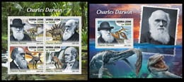 SIERRA LEONE 2020 - Darwin, Dinosaurs M/S + S/S Official Issue [SRL200503] - Preistorici