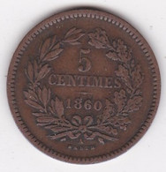Luxembourg 5 Centimes 1860 A Paris, Ancre  Main.  Guillaume III. KM# 22 - Luxembourg