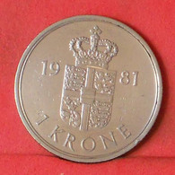 DENMARK 1 KRONE 1981 -    KM# 862,2 - (Nº38373) - Denemarken