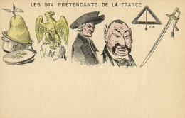 PC CPA FREEMASONRY, LES SIX PRÉTENDANTS DE LA FRANCE, Vintage Postcard (b16061) - Otros & Sin Clasificación