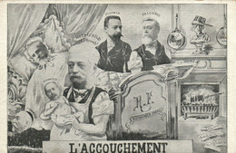 PC CPA FREEMASONRY, CARICATURE, L'ACCOUCHEMENT, Vintage Postcard (b15831) - Otros & Sin Clasificación