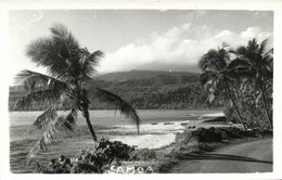 PC CPA SAMOA, PACIFIC, BEACH SCENE AND PALM TREES, Vintage Postcard (b19442) - Samoa