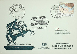 1976. Portugal. 1º Voo TAP Lisboa - Caracas - Briefe U. Dokumente