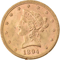 Monnaie, États-Unis, Coronet Head, $10, Eagle, 1894, U.S. Mint, Philadelphie - 10$ - Eagle - 1866-1907: Coronet Head