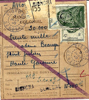 1949 - Talon De MANDAT COLONIAL  De 30.000 F  De BIGNONA / SENEGAL - Storia Postale