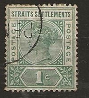 Timbre Malacca 1892-1901 Yvt N° 65 Filigrane CA - Malacca