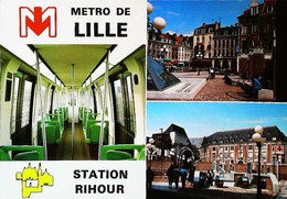 METRO - LILLE 1987 - INTERIEUR RAME & STATION RIHOUR - Métro