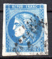 France 1870 Bordeaux N° 45B Oblitéré Cote : 100,00€ - 1870 Bordeaux Printing