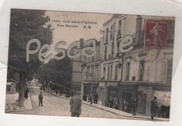 93 SEINE SAINT DENIS - CP ANIMEE ILE SAINT DENIS - RUE MECHIN - E. M. N° 1292 - CIRCULEE EN 1930 - L'Ile Saint Denis