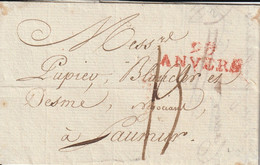 Département Conquis Marque Postale Avec Correspondance  93 / ANVERS 1800 - 1792-1815: Conquered Departments