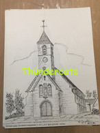 ORIGINELE  GROTE TEKENING DOOR PAUL GHYSELEN  GHIJSELEN 1991 ZEEBRUGGE ZWANKENDAMME ST LEO DE GROTE KERK - Dessins