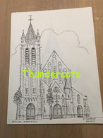 ORIGINELE  GROTE TEKENING DOOR PAUL GHYSELEN  GHIJSELEN 1991 IZEGEM ISEGHEM H HARTKERK - Dessins