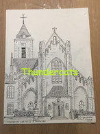 ORIGINELE  GROTE TEKENING DOOR PAUL GHYSELEN  GHIJSELEN 1991  ASSEBROEK BRUGGE BRUGES H HARTKERK - Dessins