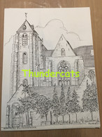 ORIGINELE  GROTE TEKENING DOOR PAUL GHYSELEN  GHIJSELEN 1991  KORTRIJK COURTRAI O L VROUWKERK - Dessins