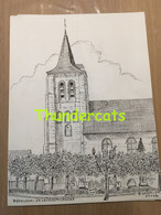 ORIGINELE  GROTE TEKENING DOOR PAUL GHYSELEN  GHIJSELEN 1991  ZEDELGEM ST LAURENTIUSKERK - Dessins