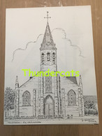 ORIGINELE  GROTE TEKENING DOOR PAUL GHYSELEN  GHIJSELEN 1991  VELDEGEM O L   VROUWKERK - Dessins