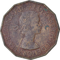 Monnaie, Grande-Bretagne, Elizabeth II, 3 Pence, 1955, TB, Nickel-brass, KM:900 - F. 3 Pence