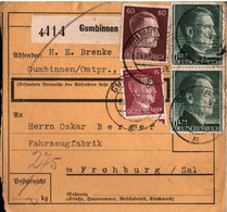 ! 1942 Gumbinnen In Ostpreußen Nach Frohburg, Paketkarte, Deutsches Reich, 3. Reich - Brieven En Documenten