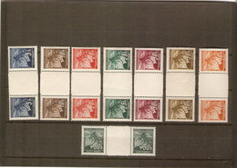 B&M Lindenblätter Kpl. Satz Zwischenstege Postfr. / B&M Linden Leaves Cpl. Set Of Gutter Pairs NH - Unused Stamps